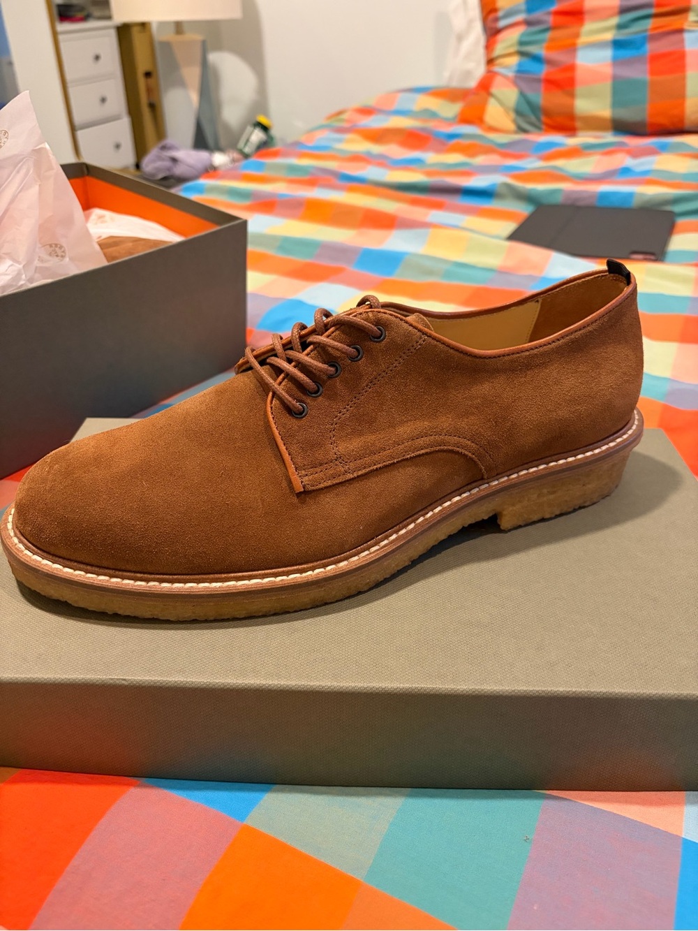 Todd Snyder Nomad Derby Shoe in Tobacco - Brand New in Box